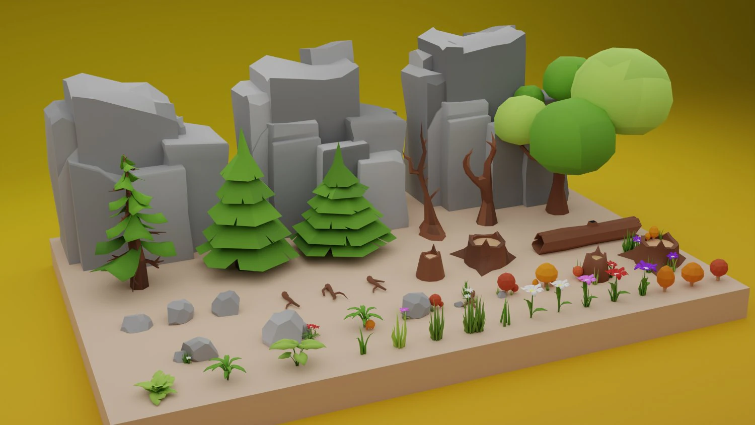 Tree and Plant Pack 3D Model .c4d .max .obj .3ds .fbx .stl .blend 