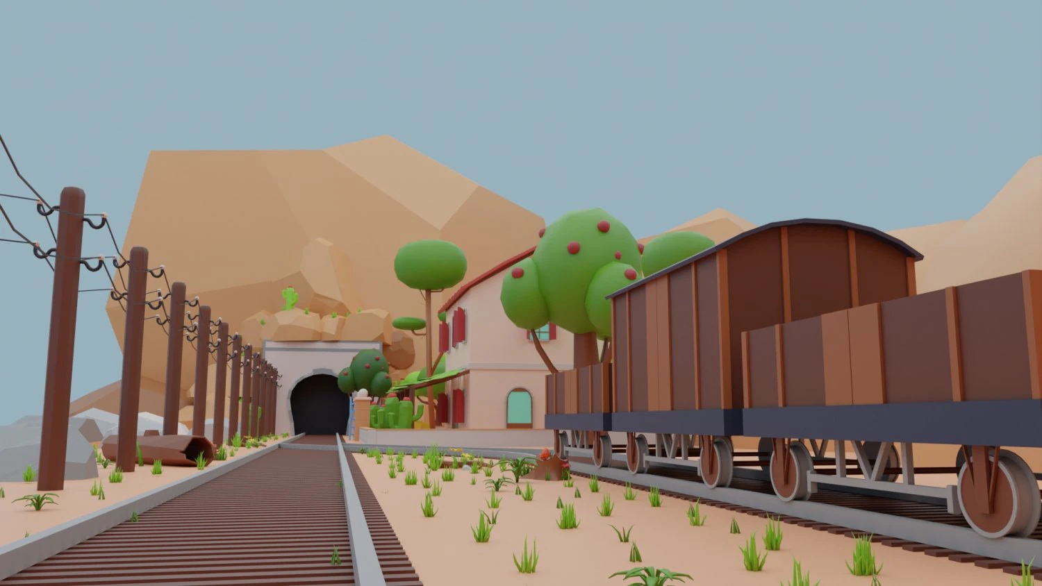 Western Environment 3D Model .c4d .max .obj .3ds .fbx .stl .blend 