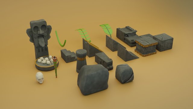 Mayan Temple Pack Modèle 3D .c4d .max .obj .3ds .fbx .stl .blend 