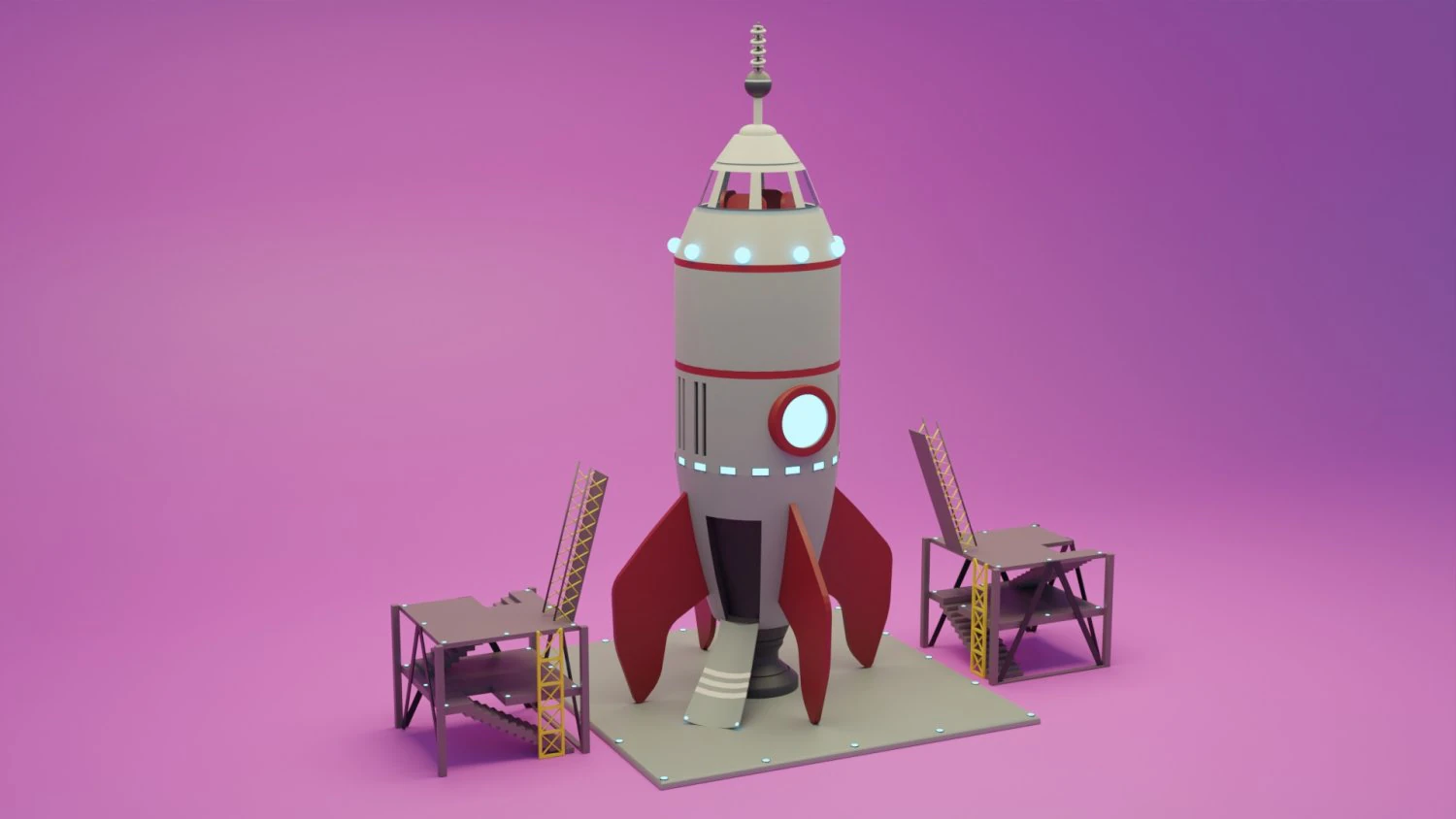 Sci-Fi Spaceship 3D Model .c4d .max .obj .3ds .fbx .stl .blend 