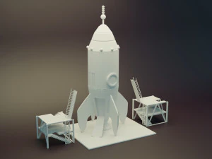 Sci-Fi Spaceship 3D Model