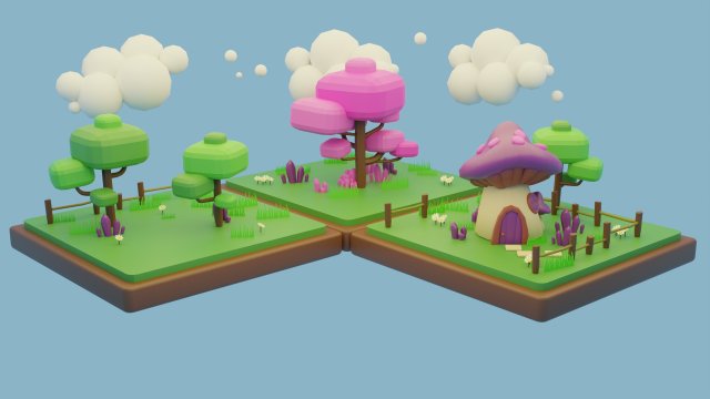 Toon Environment 3D Model .c4d .max .obj .3ds .fbx .stl .blend 