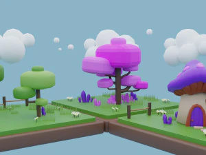 Ambiente de dibujos animados Modelo 3D