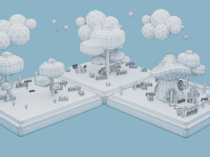 Ambiente de dibujos animados Modelo 3D