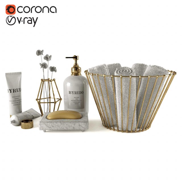 bathroom accessories 3D Model .c4d .max .obj .3ds .fbx .stl .blend 