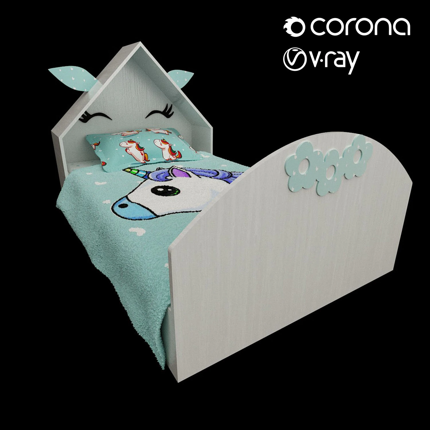 baby bed 3D Model .c4d .max .obj .3ds .fbx .stl .blend 