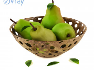 basket of pears 3D 模型
