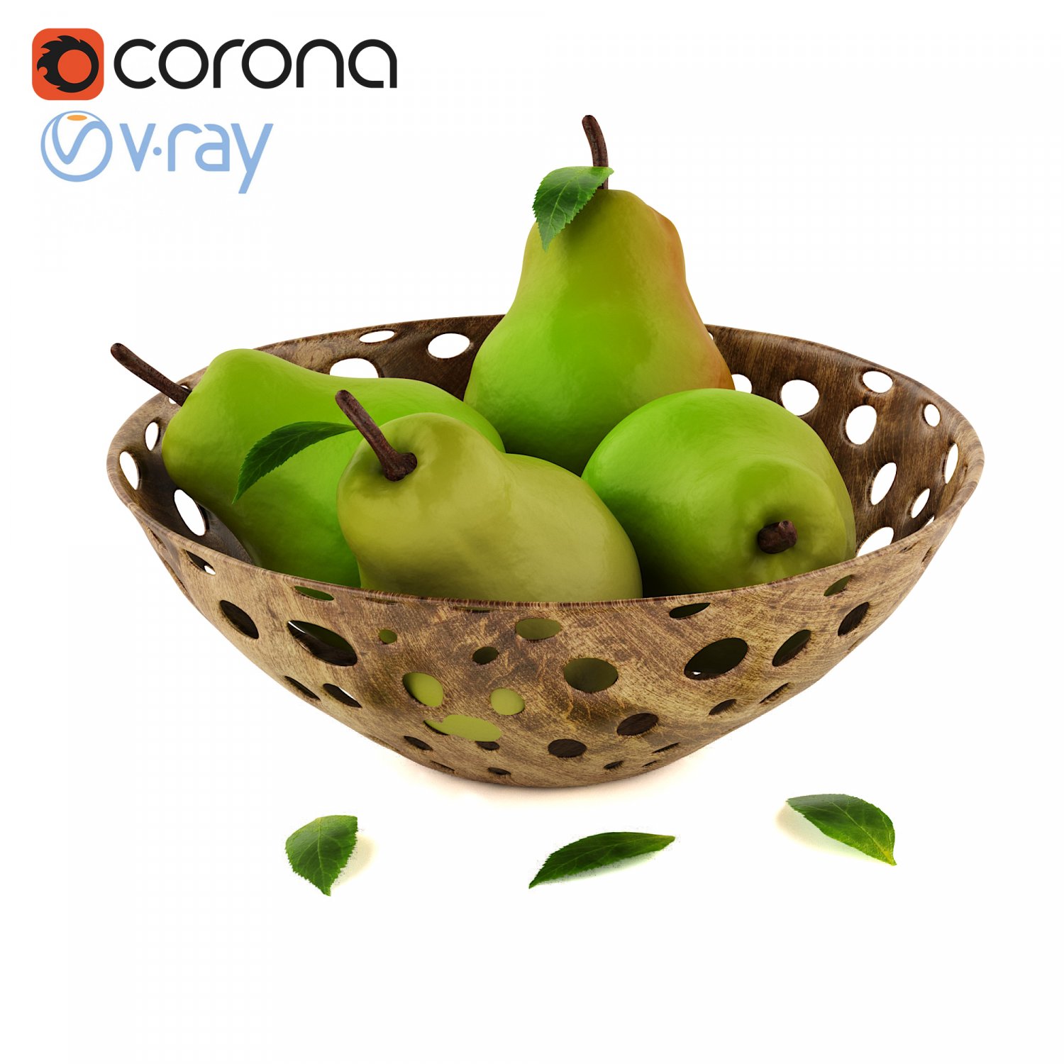 Basket Of Pears Free 3d Model In Fruit 3dexport