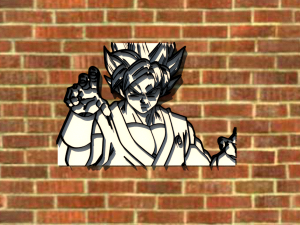 goku 3d wall sculpture Model Cetak 3D