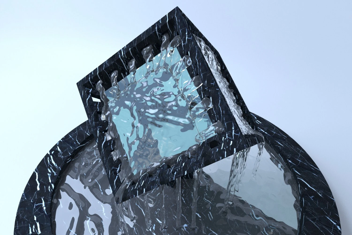 fontana cubica Modello 3D .c4d .max .obj .3ds .fbx .stl .blend 