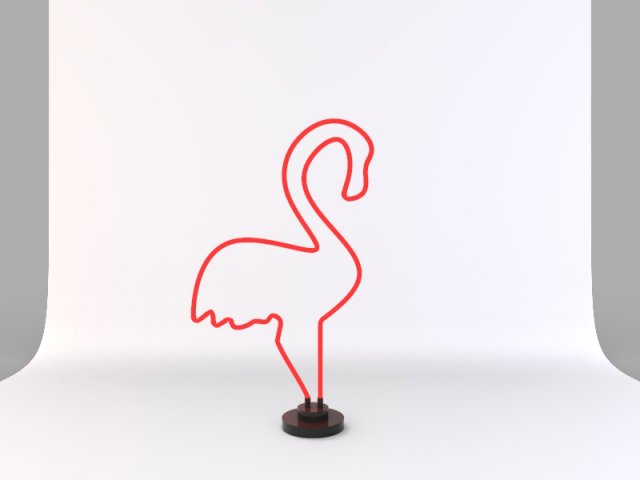 neon led flamingo 3D Modell .c4d .max .obj .3ds .fbx .stl .blend