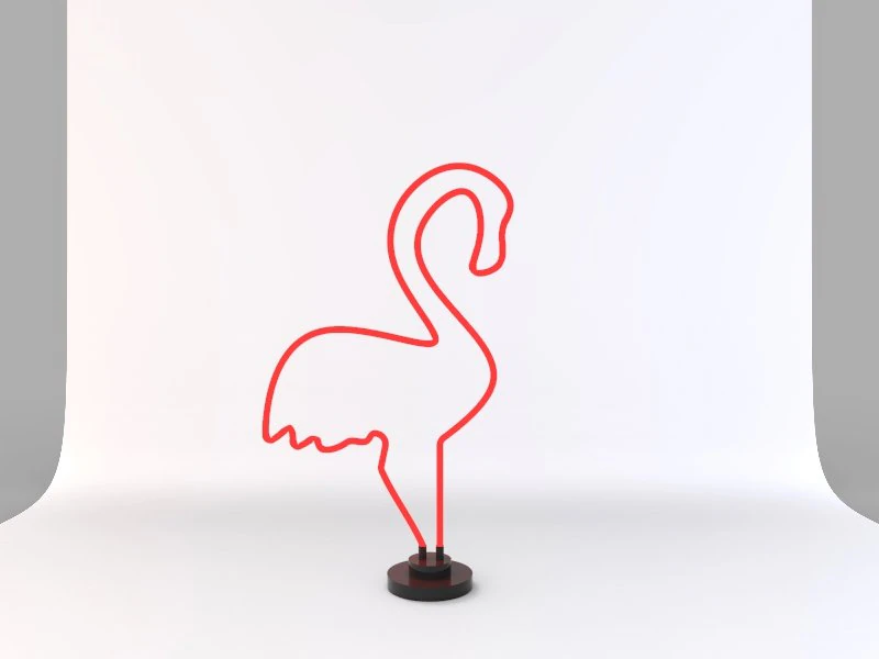 neon led flamingo 3D Model .c4d .max .obj .3ds .fbx .stl .blend 