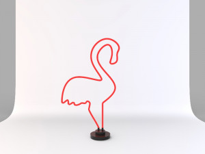 neon led flamingo 3D Model