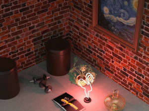 neon led flamingo 3D Model