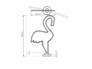 neon led flamingo 3D Model