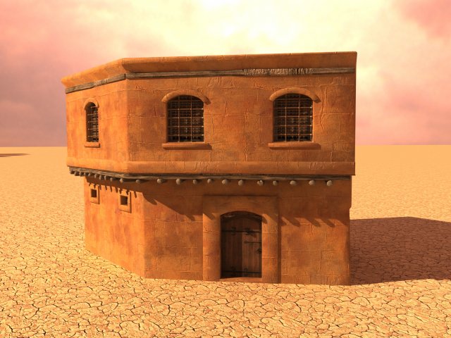 arabian house low-poly model 3D Модель .c4d .max .obj .3ds .fbx .stl .blend 