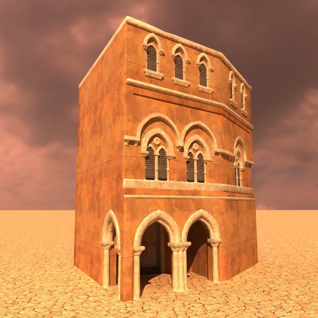 arabian house low-poly model 3D Model .c4d .max .obj .3ds .fbx .stl .blend