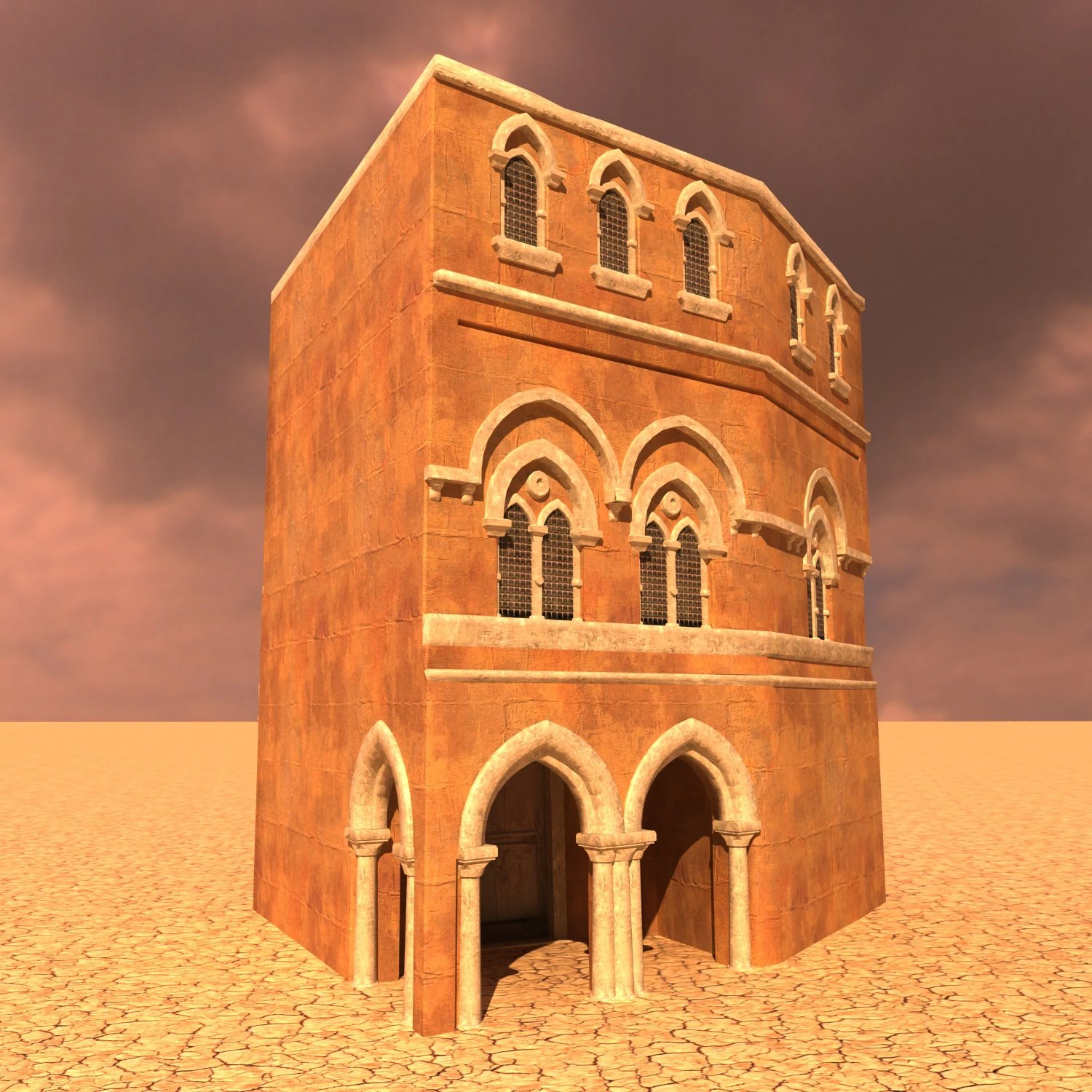 arabian house low-poly model 3D Model .c4d .max .obj .3ds .fbx .stl .blend 