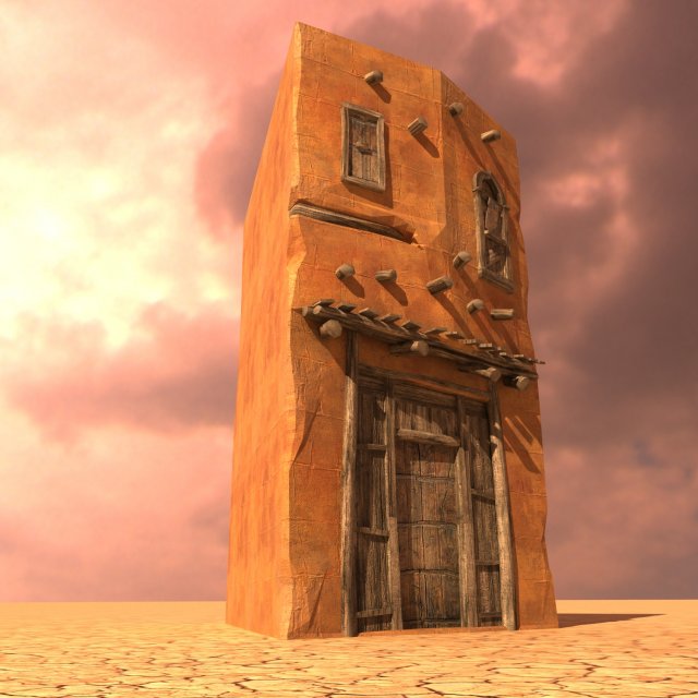 arabian house low-poly model Model 3D .c4d .max .obj .3ds .fbx .stl .blend 