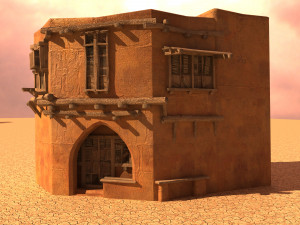 arabian house low-poly model Modelo 3D