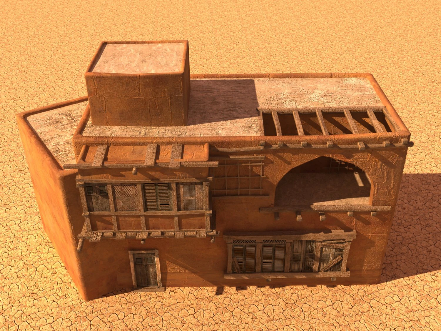 arabian house low-poly model 3D Model .c4d .max .obj .3ds .fbx .stl .blend 