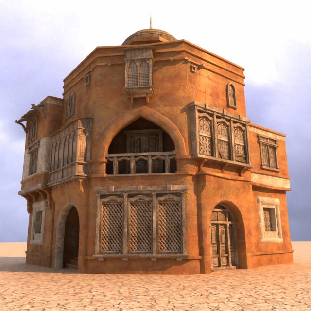 arabian house low-poly model 3D मॉडल .c4d .max .obj .3ds .fbx .stl .blend 