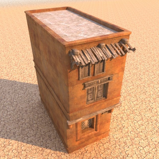 arabian house low-poly model 3D Model .c4d .max .obj .3ds .fbx .stl .blend