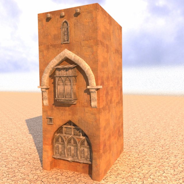 arabian house low-poly model 3D मॉडल .c4d .max .obj .3ds .fbx .stl .blend 