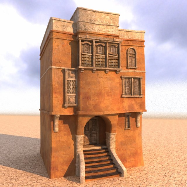arabian house low-poly model Model 3D .c4d .max .obj .3ds .fbx .stl .blend