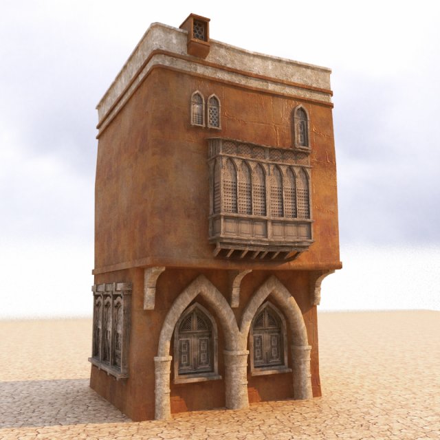 arabian house low-poly model Model 3D .c4d .max .obj .3ds .fbx .stl .blend 