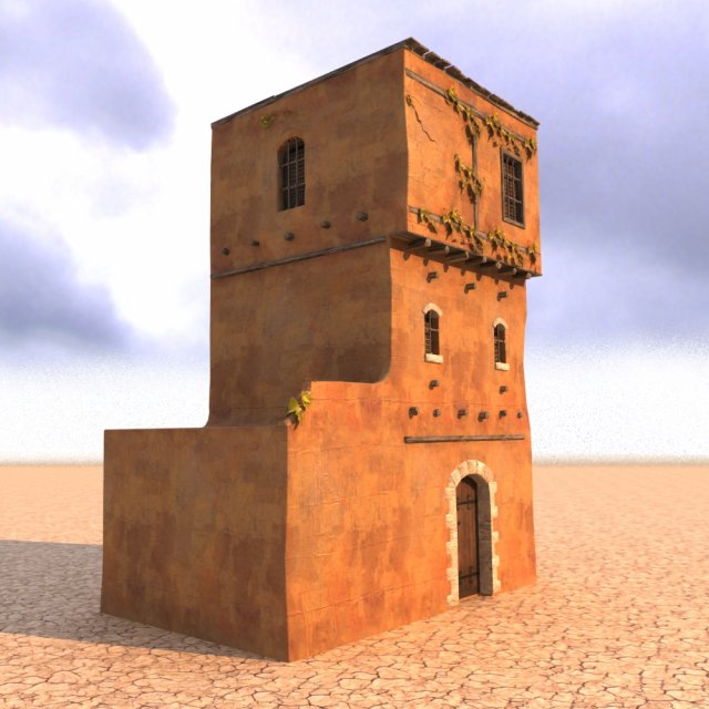 arabian house low-poly model Model 3D .c4d .max .obj .3ds .fbx .stl .blend 