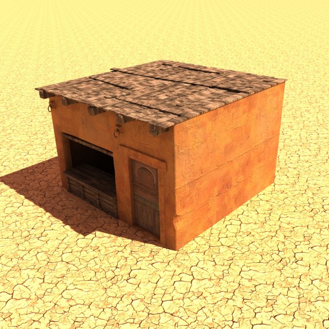 arabian house low-poly model 3D 모델 .c4d .max .obj .3ds .fbx .stl .blend 