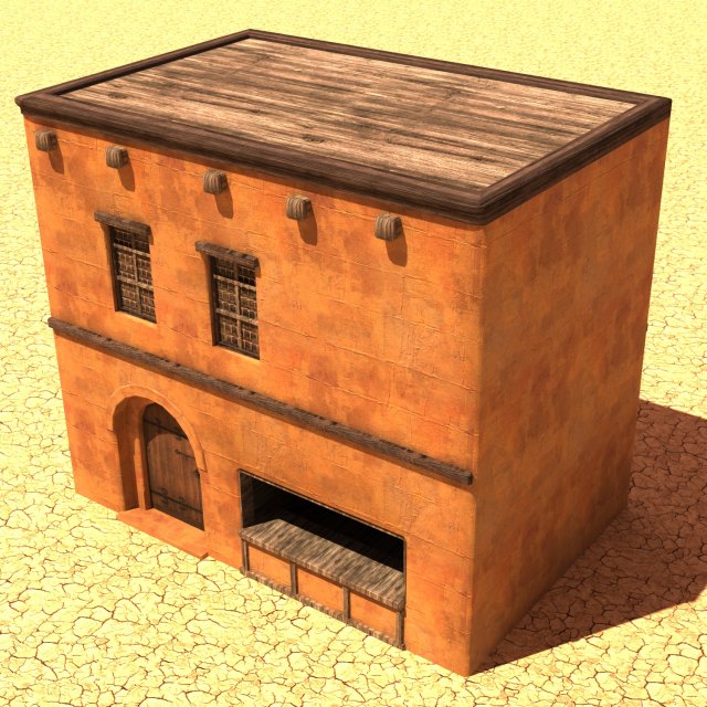 arabian house low-poly model 3D-Modell .c4d .max .obj .3ds .fbx .stl .blend 