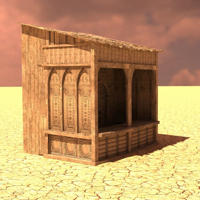 arabian house merchant low-poly model Modelo 3D .c4d .max .obj .3ds .fbx .stl .blend 