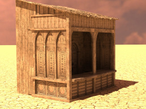 arabian house merchant low-poly model Modelo 3D