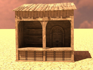 arabian house merchant low-poly model Modelo 3D