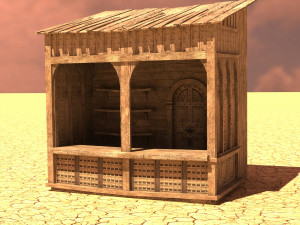 arabian house merchant low-poly model Modelo 3D