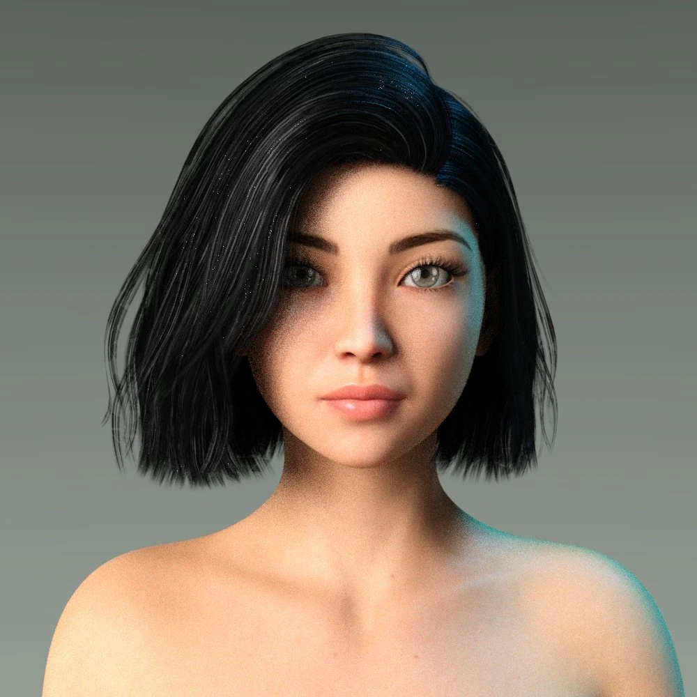 woman hairstyle 3D Model .c4d .max .obj .3ds .fbx .stl .blend 