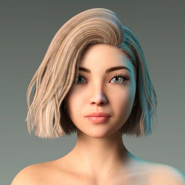woman hairstyle 3D Модель .c4d .max .obj .3ds .fbx .stl .blend 