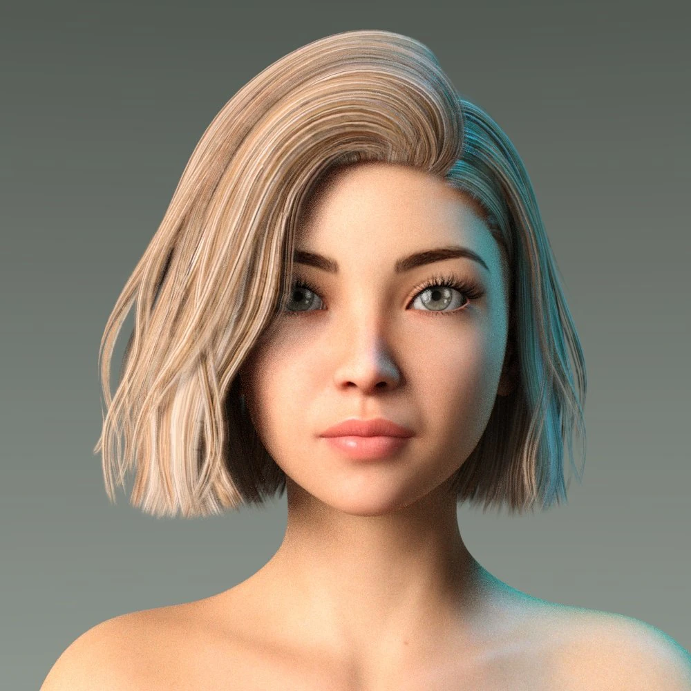 woman hairstyle 3D Model .c4d .max .obj .3ds .fbx .stl .blend 
