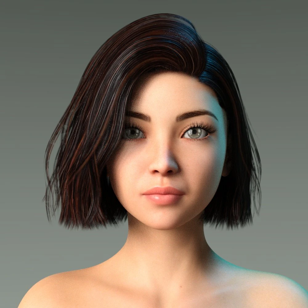 woman hairstyle 3D Model .c4d .max .obj .3ds .fbx .stl .blend 