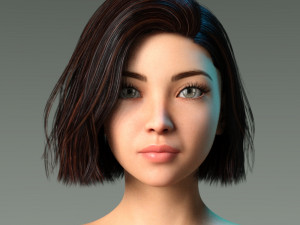 woman hairstyle 3D Model