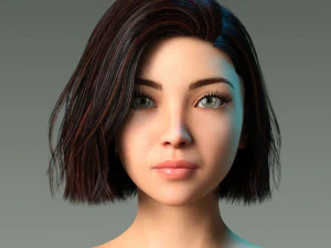 Frauenfrisur 3D Modell