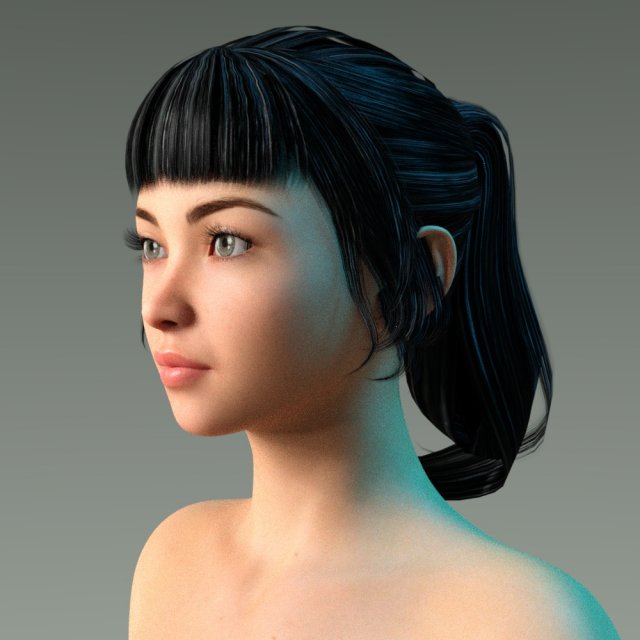 woman hairstyle 3D मॉडल .c4d .max .obj .3ds .fbx .stl .blend 