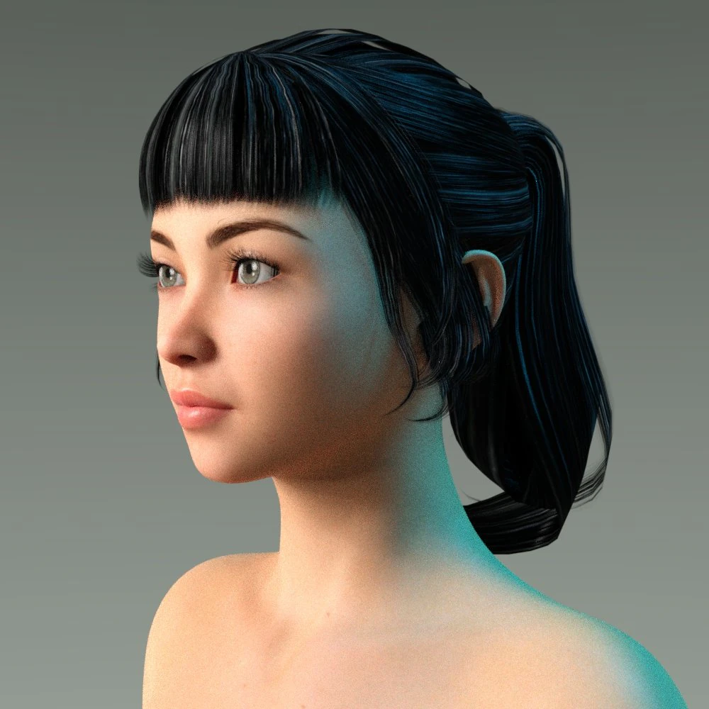 woman hairstyle 3D Model .c4d .max .obj .3ds .fbx .stl .blend 