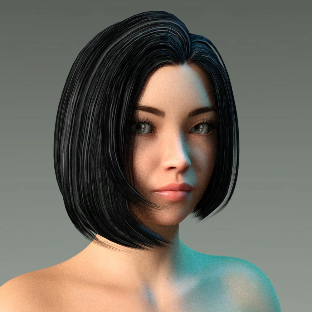 woman hairstyle 3D Model .c4d .max .obj .3ds .fbx .stl .blend 