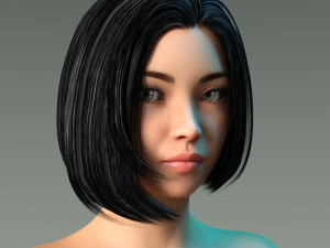 woman hairstyle 3D Model