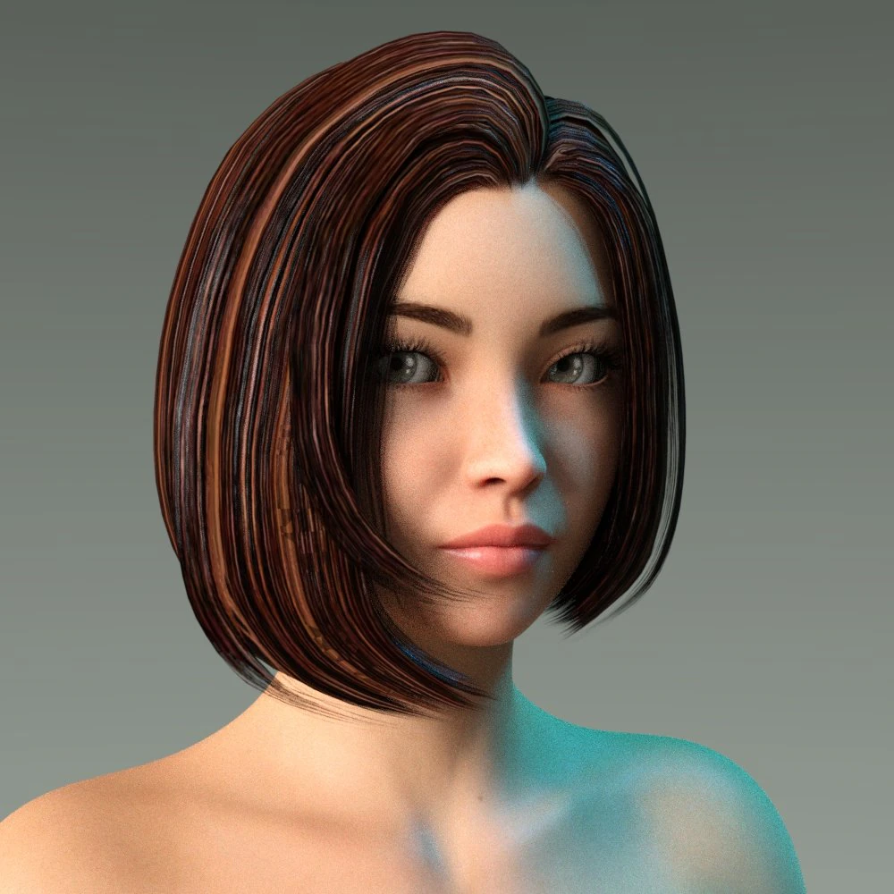 woman hairstyle 3D Model .c4d .max .obj .3ds .fbx .stl .blend 
