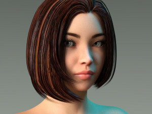 woman hairstyle 3D Model