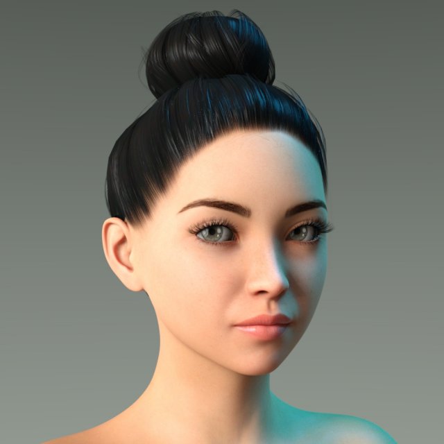 woman hairstyle 3D 모델 .c4d .max .obj .3ds .fbx .stl .blend 